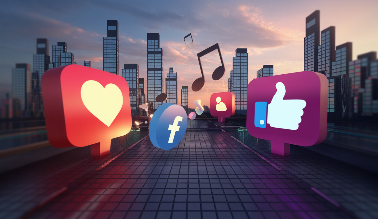 Illustration des défis des plateformes de médias sociaux pour l'industrie musicale