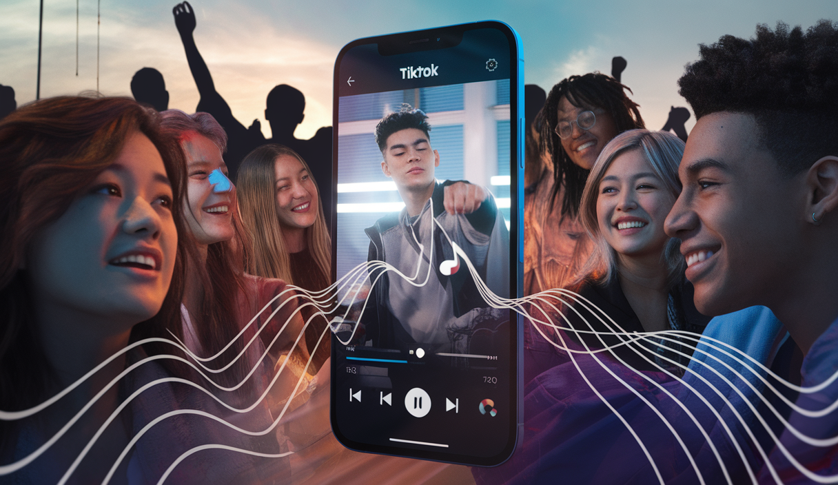Illustration démontrant l'influence de TikTok sur les tendances musicales