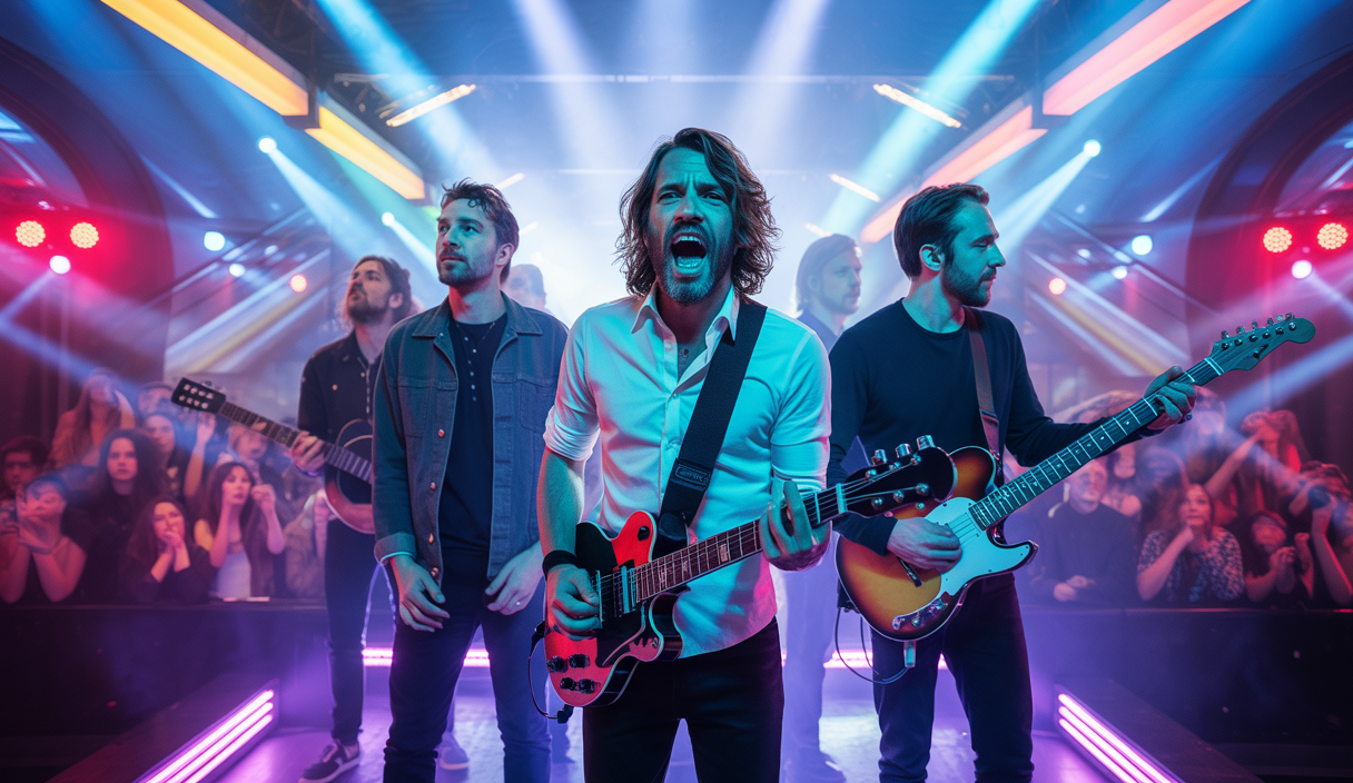 Affiche vibrante de concerts internationaux 2025 avec Foo Fighters et Mumford and Sons