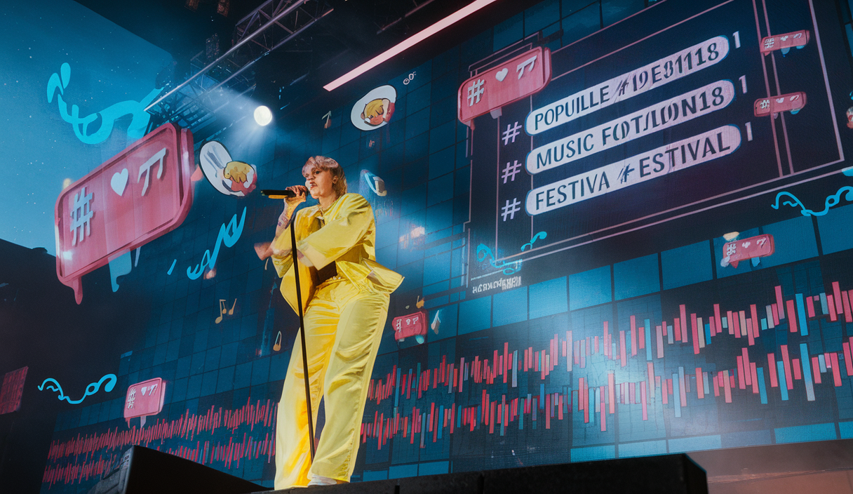 Un visuel captivant illustrant l'impact des réseaux sociaux sur la musique