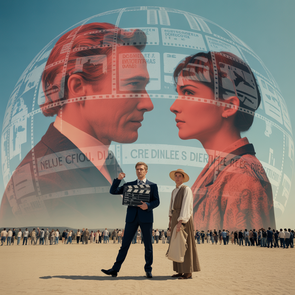 Une illustration symbolisant les implications des tarifs sur les films étrangers pour la culture américaine.
