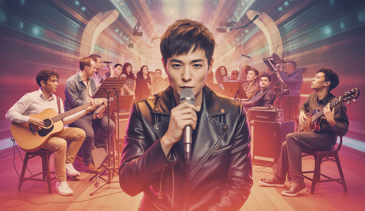 Portrait de l'artiste La Chine en performance musicale.