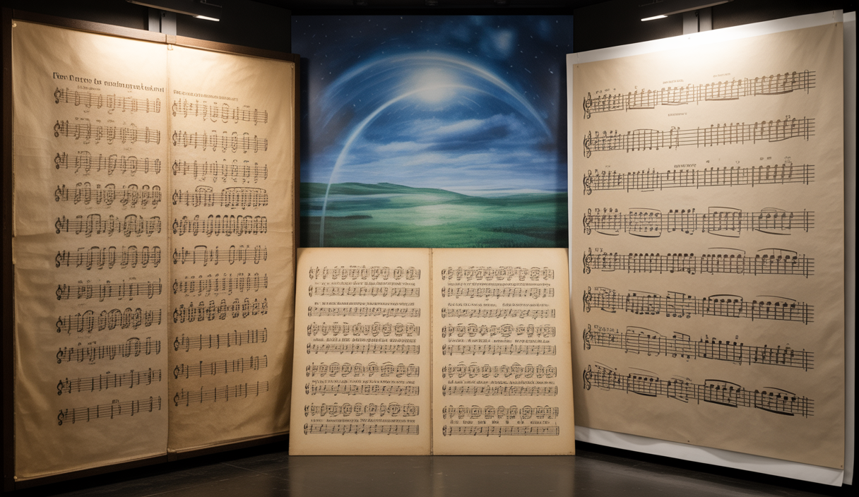 Illustration de l'évolution de la notation musicale à travers les âges