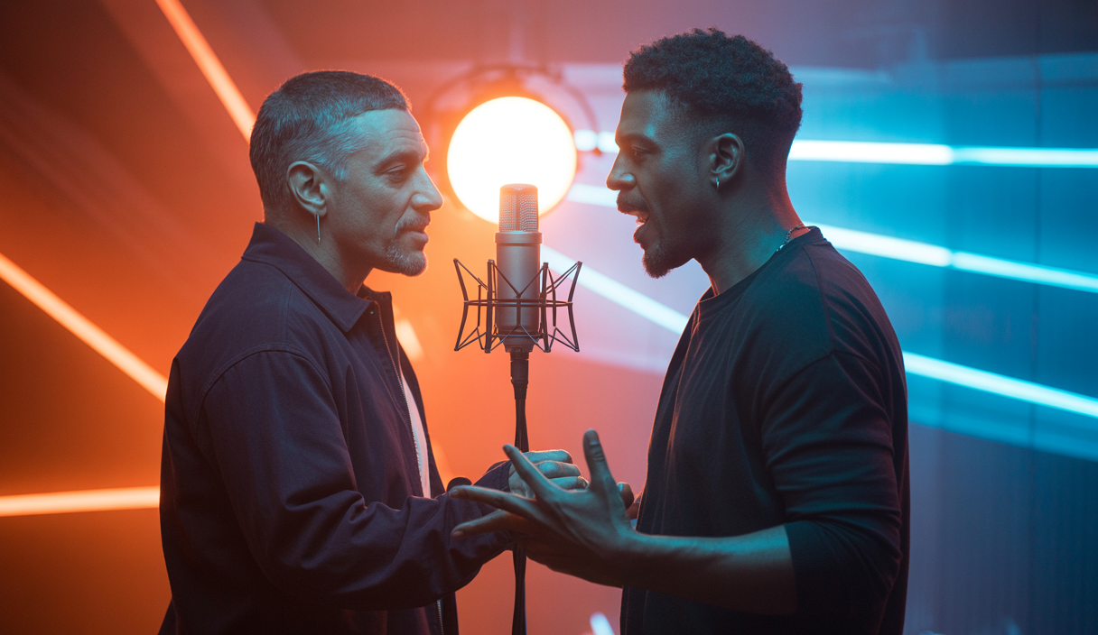Portrait artistique de Niro et Potter Payper en collaboration musicale, symbolisant la diversité et l'ouverture internationale du rap français en 2025