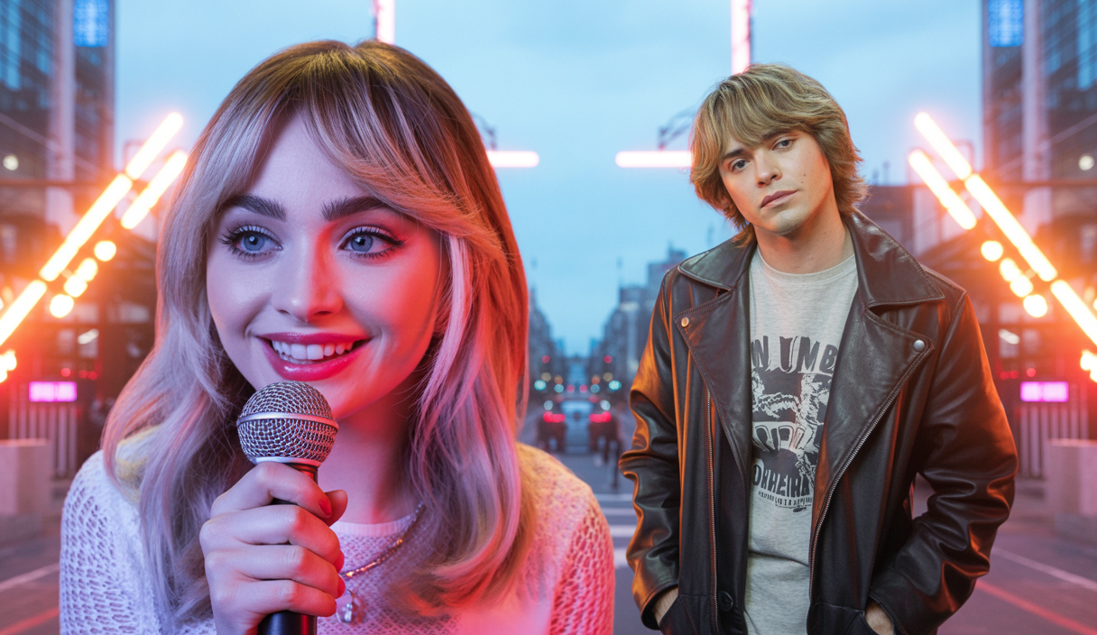 Portraits de Sabrina Carpenter et Yungblud, figures majeures de la musique britannique en 2025, célébrant leur succès aux Billboard Charts